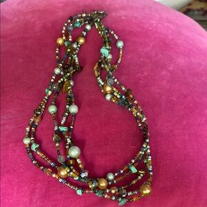 Multicolor Multistrand Beaded Necklace